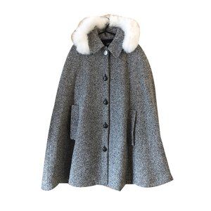 APC Hooded Tweed Cape / Coat